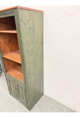 Rustic Open Bookcase with Storage Cabinet on the Bottom