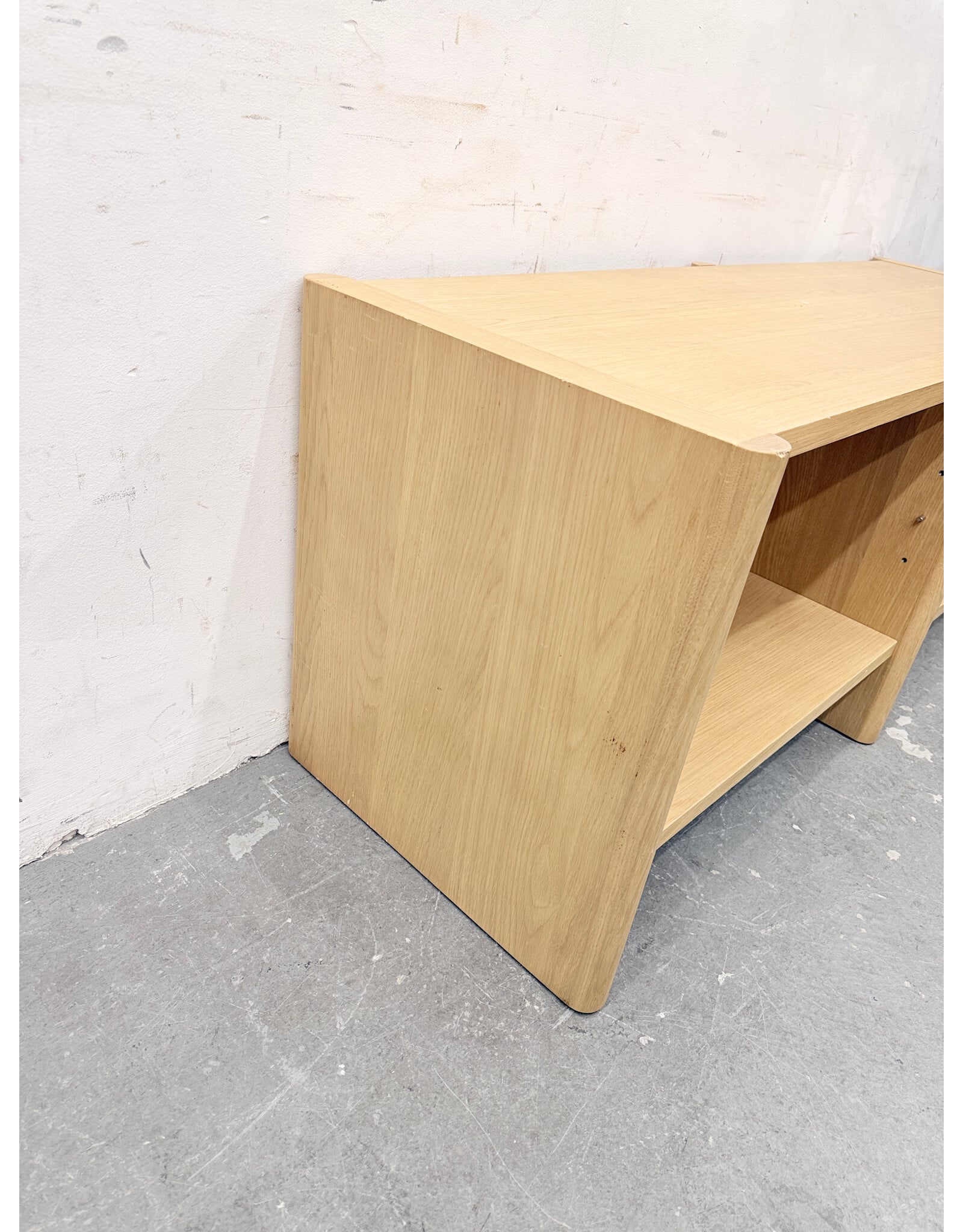 Torme White Oak Short Bookcase by Article