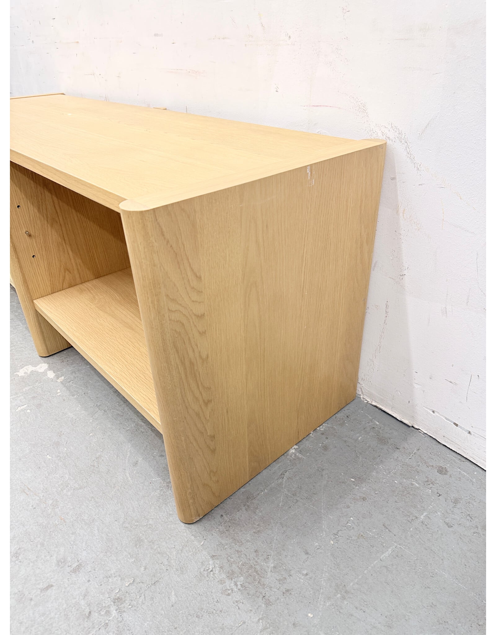 Torme White Oak Short Bookcase by Article