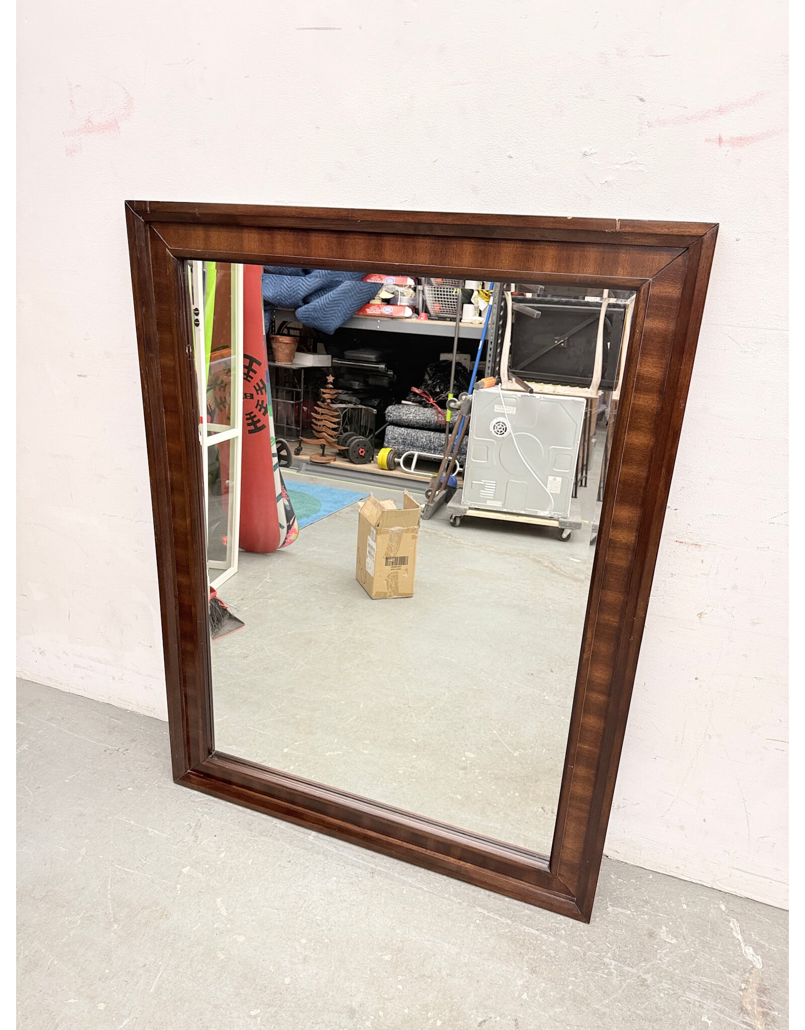 Rich Dark Wood Finish Rectangular Mirror