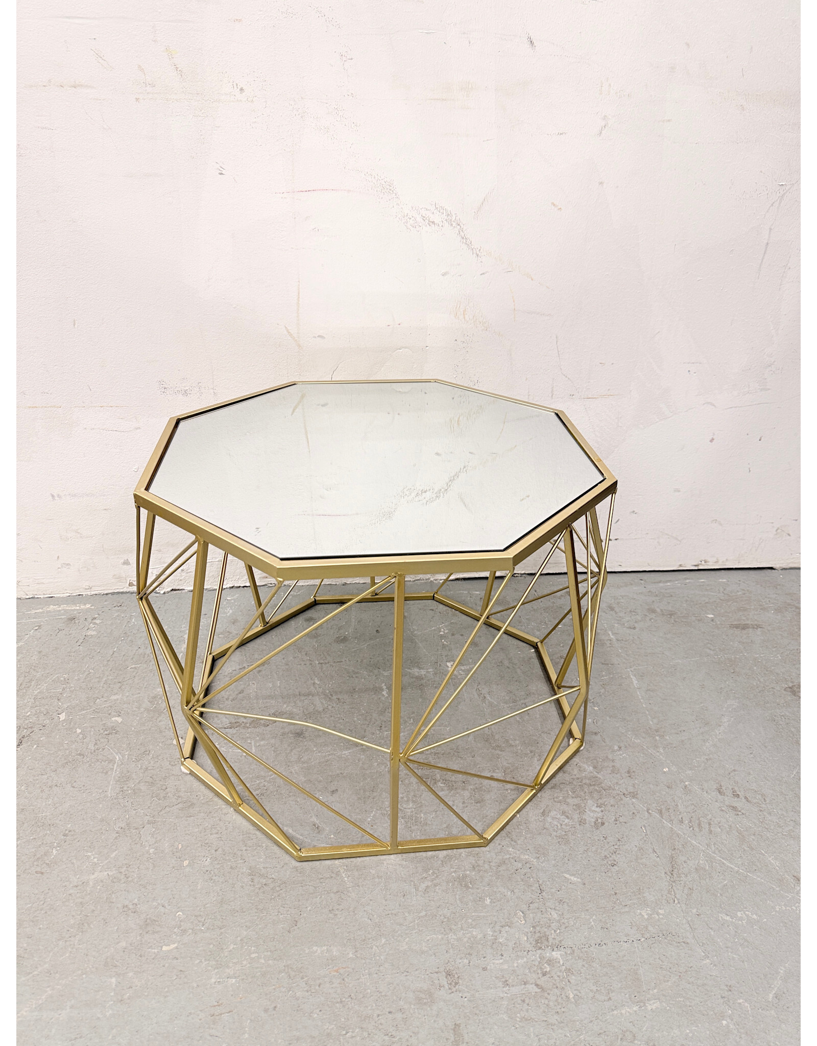 Modern Geometric Accent Table with Octagonal Top