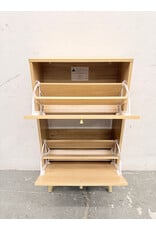 Modern 2-Door Wood Slim Shoe Cabinet
