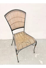 Vintage Mid-Century Style Iron & Bamboo Side Chair