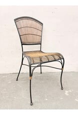 Vintage Mid-Century Style Iron & Bamboo Side Chair