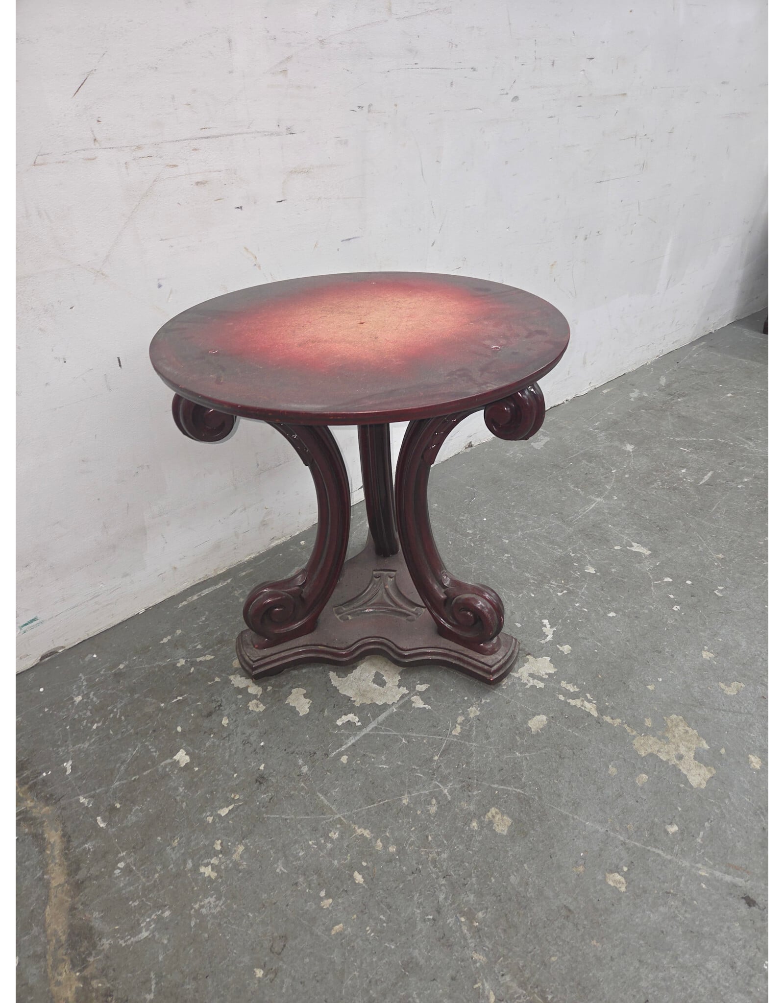 Antique Round Wood Side Parlor Table