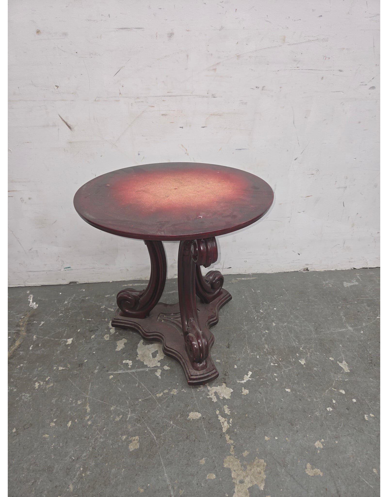 Antique Round Wood Side Parlor Table