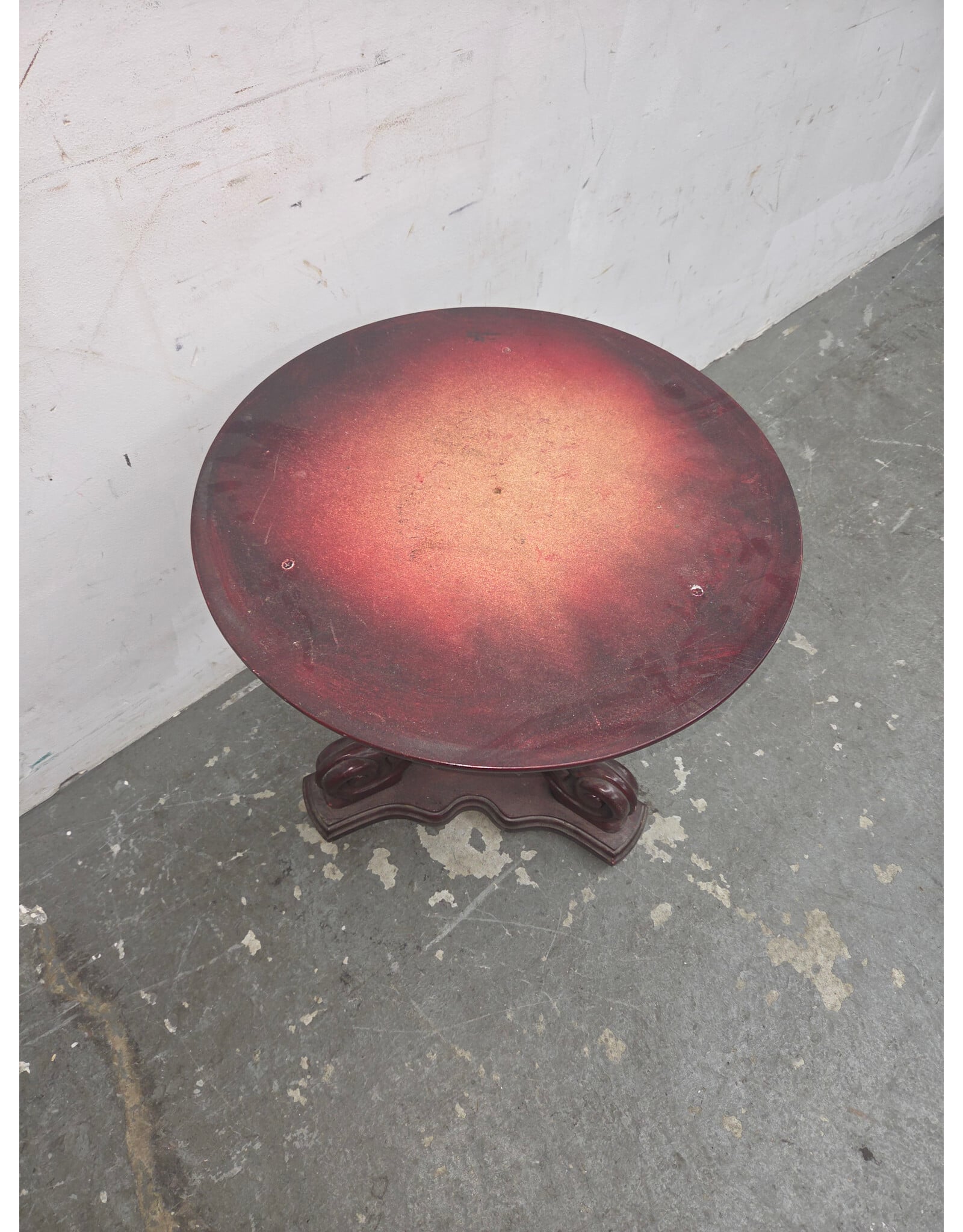 Antique Round Wood Side Parlor Table