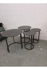4-Piece Round Metal Nesting Table Set