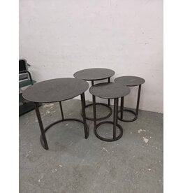 4-Piece Round Metal Nesting Table Set