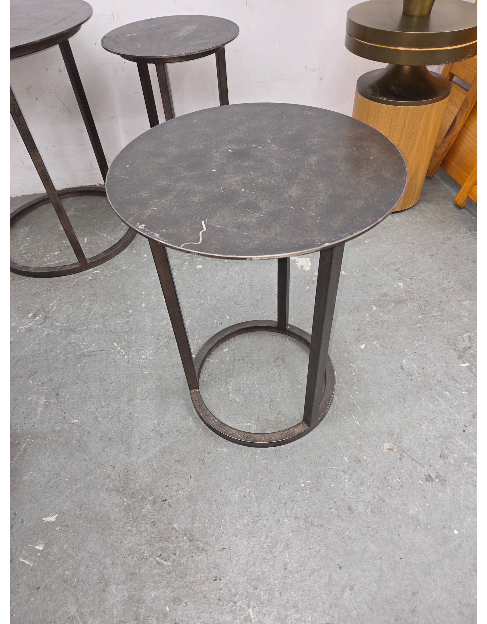 4-Piece Round Metal Nesting Table Set