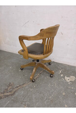 Antique Solid Oak Swivel-Tilt Banker's Desk Chair