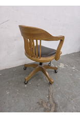 Antique Solid Oak Swivel-Tilt Banker's Desk Chair