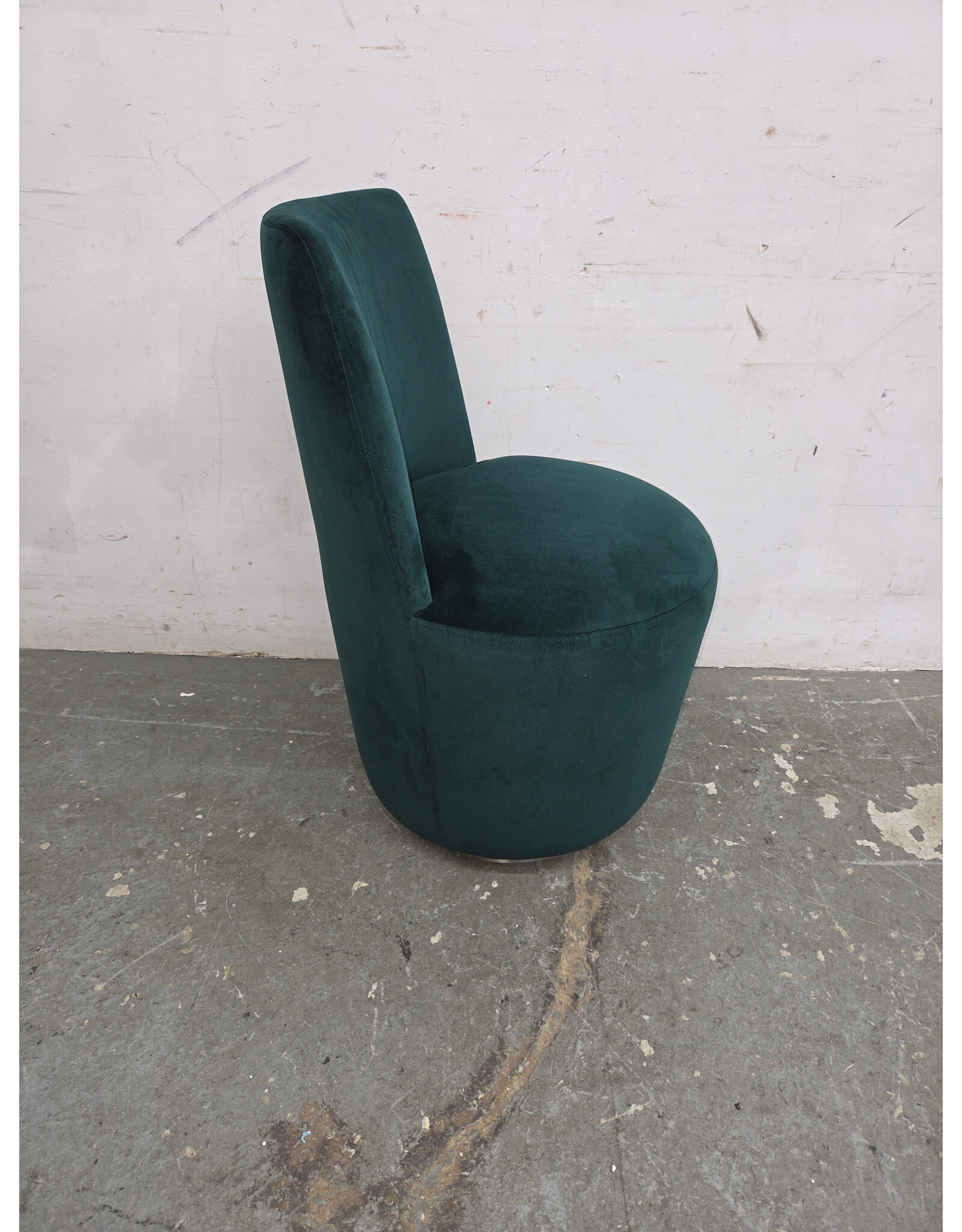 Ofelia Hunter Green Velvet Swivel Dining Chair from Crate & Barrel