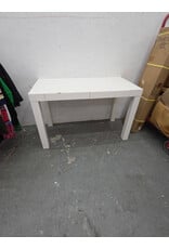 Modern White Lacquered Parsons-Style Desk with Two Flush-Closing Drawers