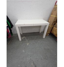 Modern White Lacquered Parsons-Style Desk with Two Flush-Closing Drawers