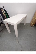 Modern White Lacquered Parsons-Style Desk with Two Flush-Closing Drawers