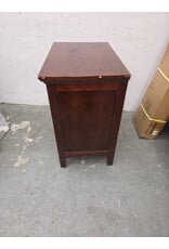 Dark Cherry-Finished Two-Drawer Wooden Nightstand
