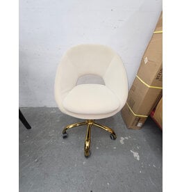 HULALA HOME Ramona Modern Velvet Swivel Task Chair with Metal Base