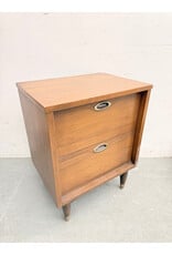Walnut Mid-Century Modern 2-Drawer Nightstand
