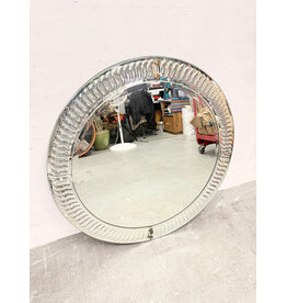 Vintage Mid-Century Modern Italian Round Wall Mirror