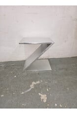 Silver-Finished, Z-Shaped Modern End Table