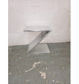 Silver-Finished, Z-Shaped Modern End Table