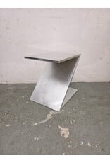 Silver-Finished, Z-Shaped Modern End Table