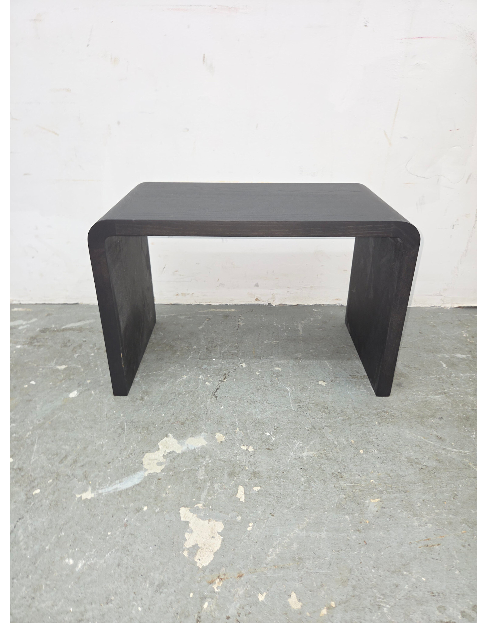 Black-Finished Waterfall-Style Accent Table