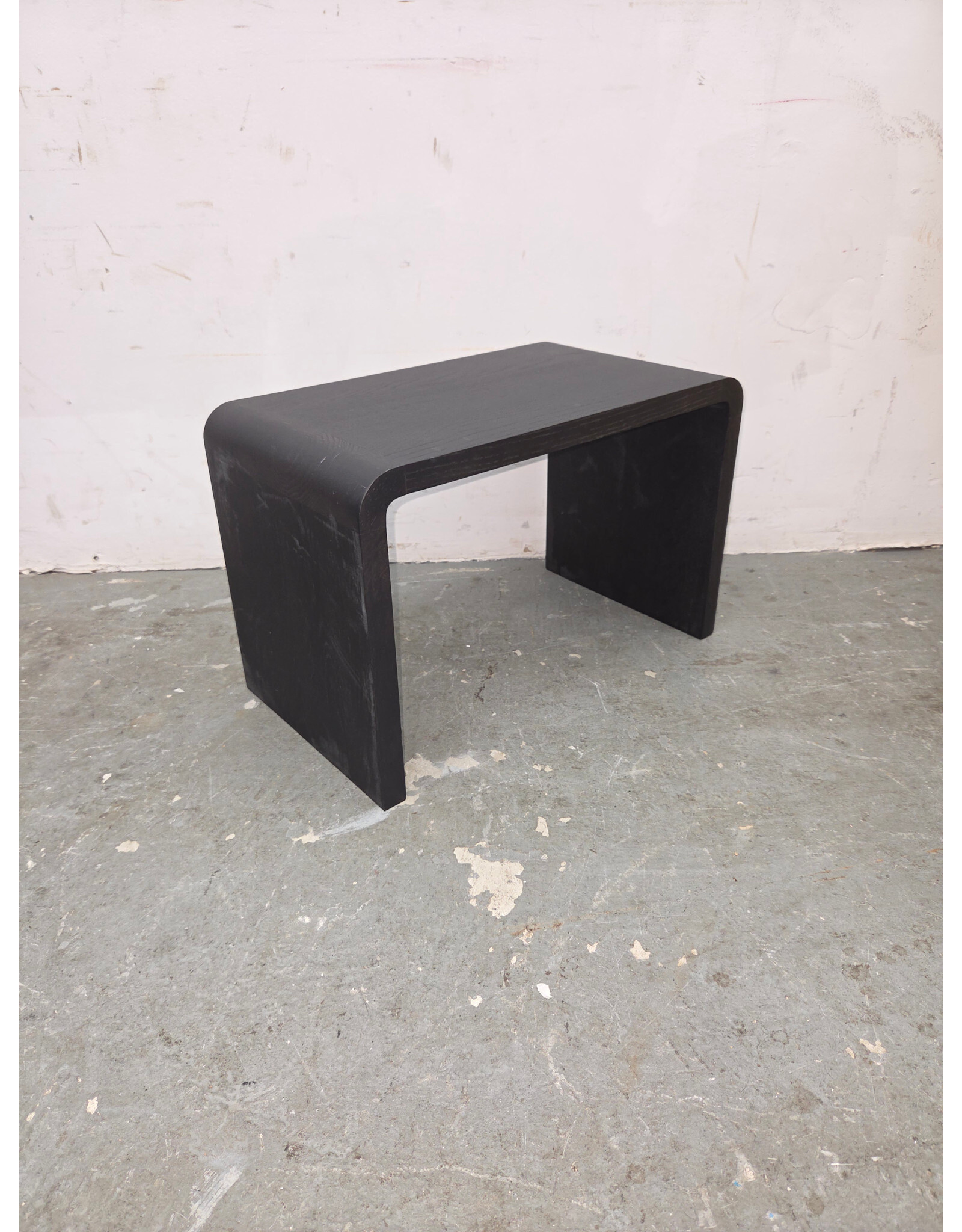 Black-Finished Waterfall-Style Accent Table