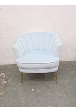 Altrobene Velvet Baby Blue Accent Chair