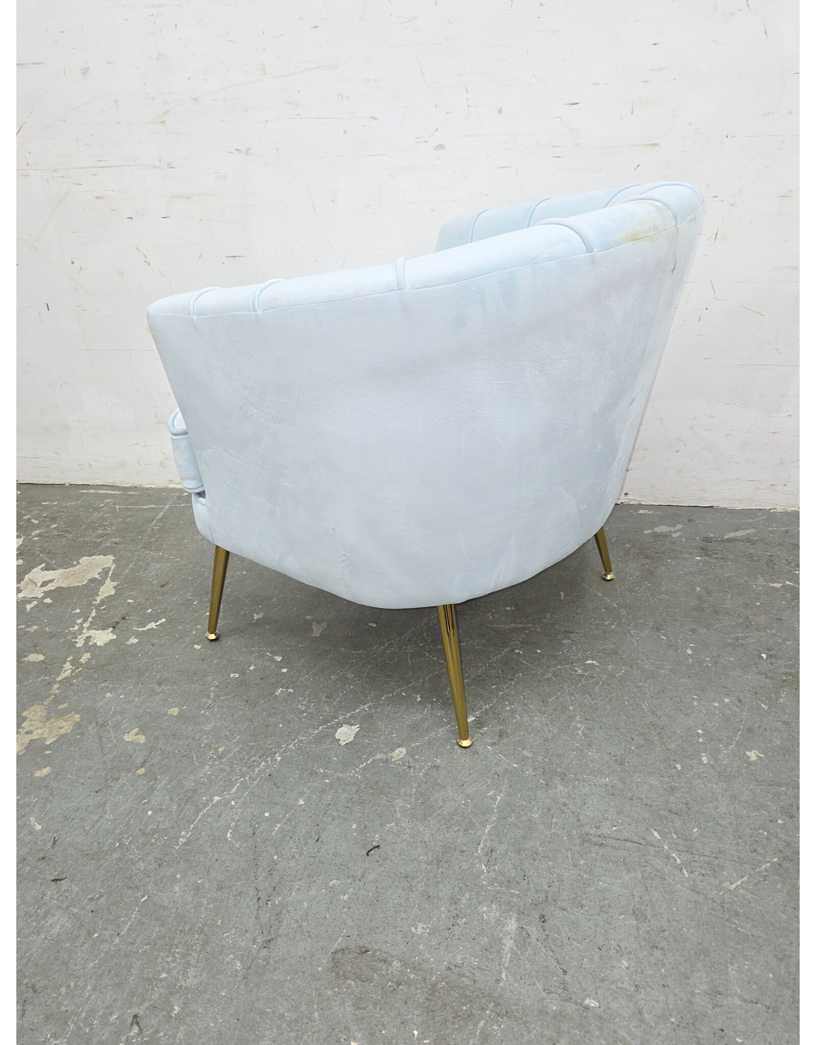 Altrobene Velvet Baby Blue Accent Chair