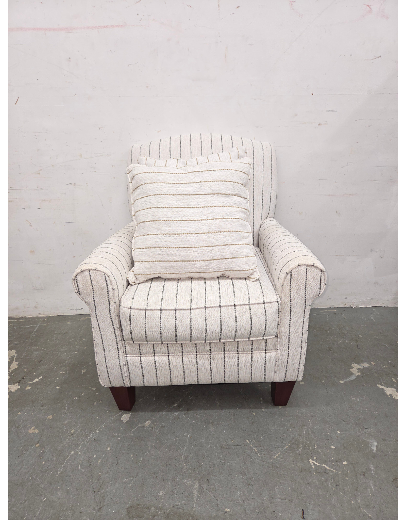 Striped Upholstered Armchair
