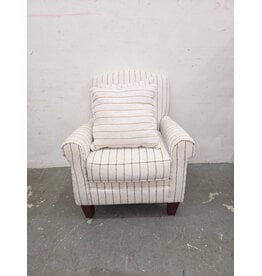 Striped Upholstered Armchair