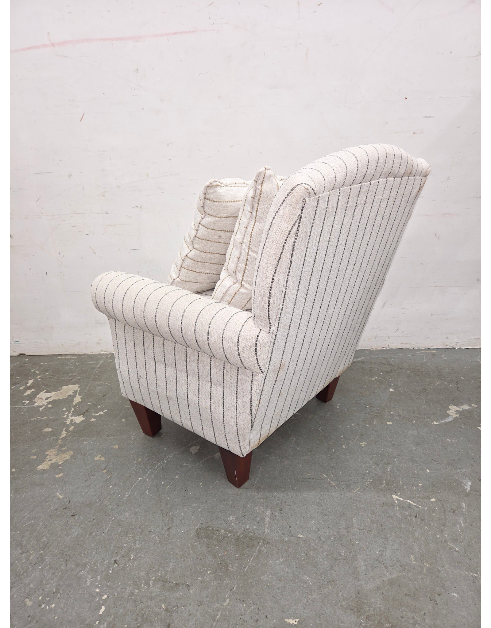 Striped Upholstered Armchair