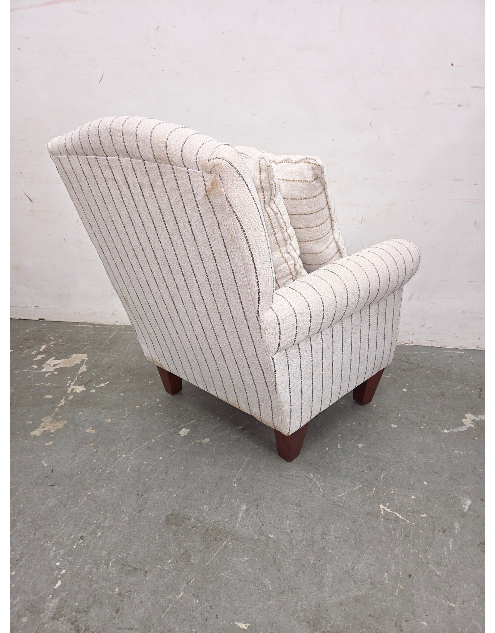 Striped Upholstered Armchair