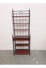 Wrought Iron & Cherry Wood Baker's Rack
