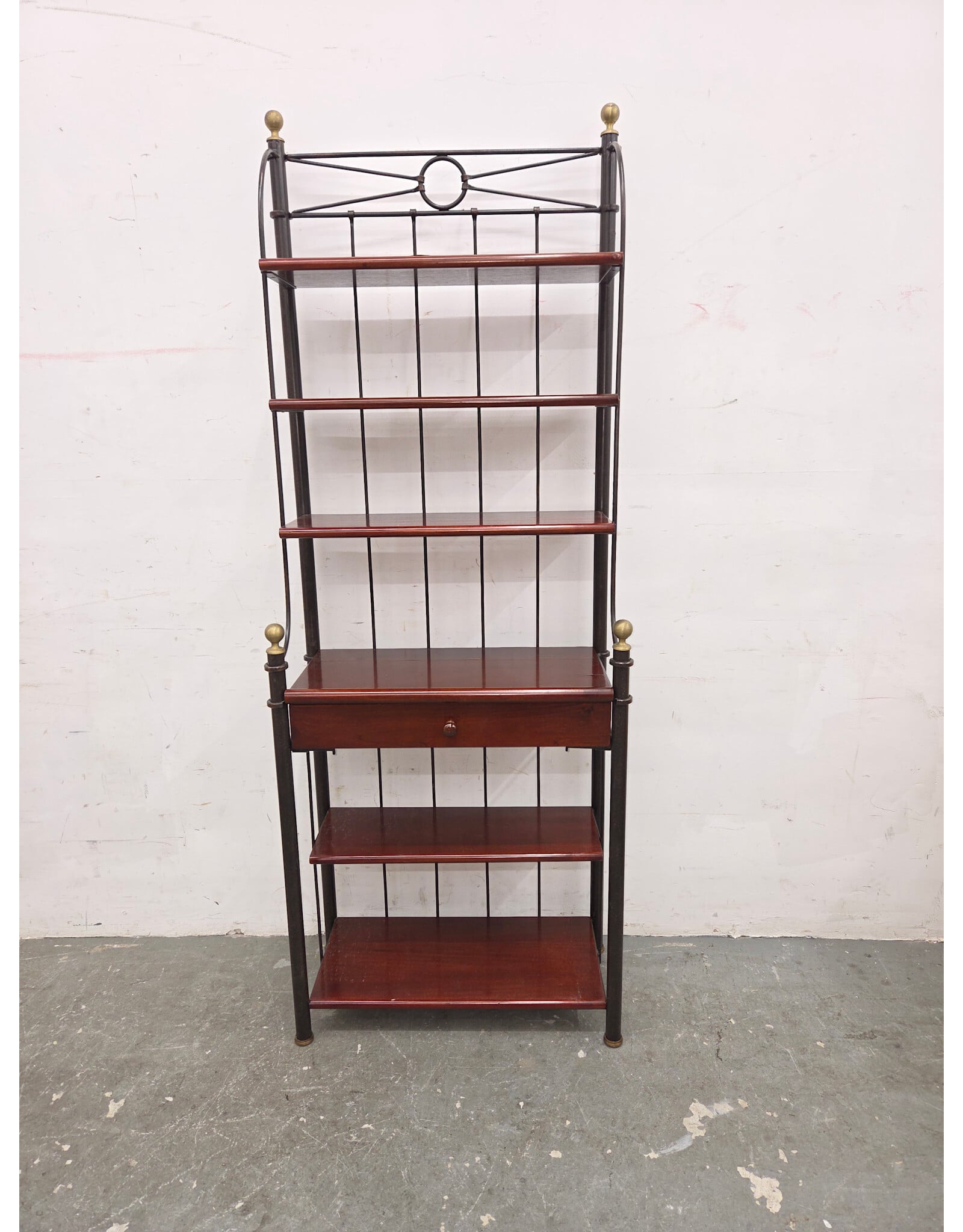 Wrought Iron & Cherry Wood Baker's Rack