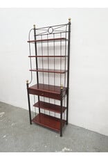 Wrought Iron & Cherry Wood Baker's Rack