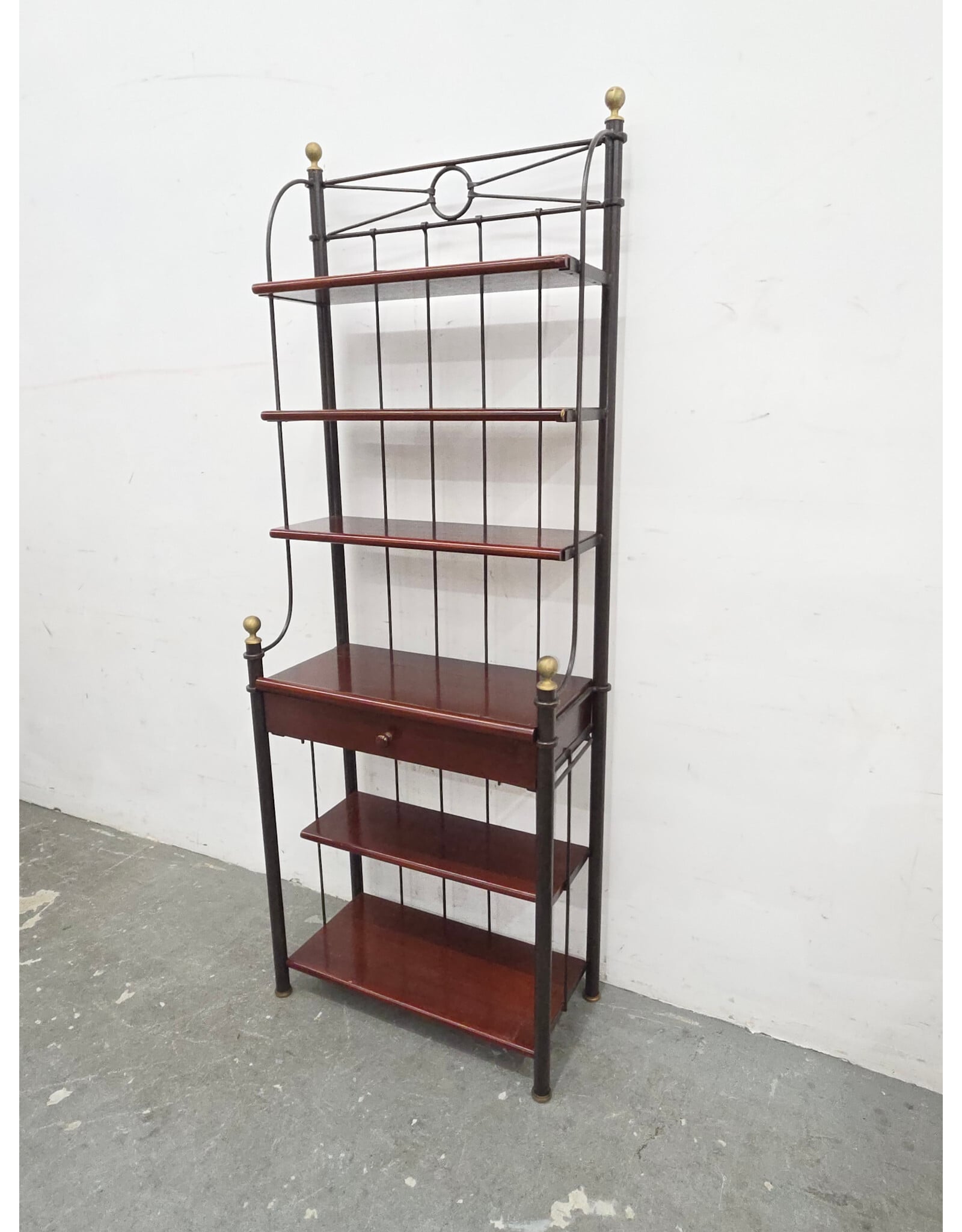 Wrought Iron & Cherry Wood Baker's Rack