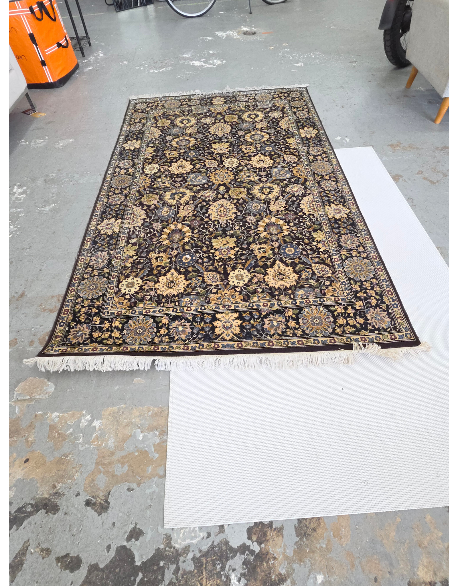 Traditional Dark-Background Oriental Area Rug