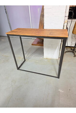 Industrial-Style Rustic Wood & Black Metal Frame Table