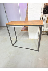 Industrial-Style Rustic Wood & Black Metal Frame Table
