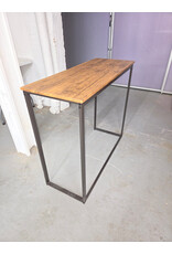 Industrial-Style Rustic Wood & Black Metal Frame Table