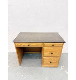 Traditional Pedestal Writing Desk, Oak Base