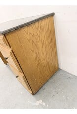 Traditional Pedestal Writing Desk, Oak Base