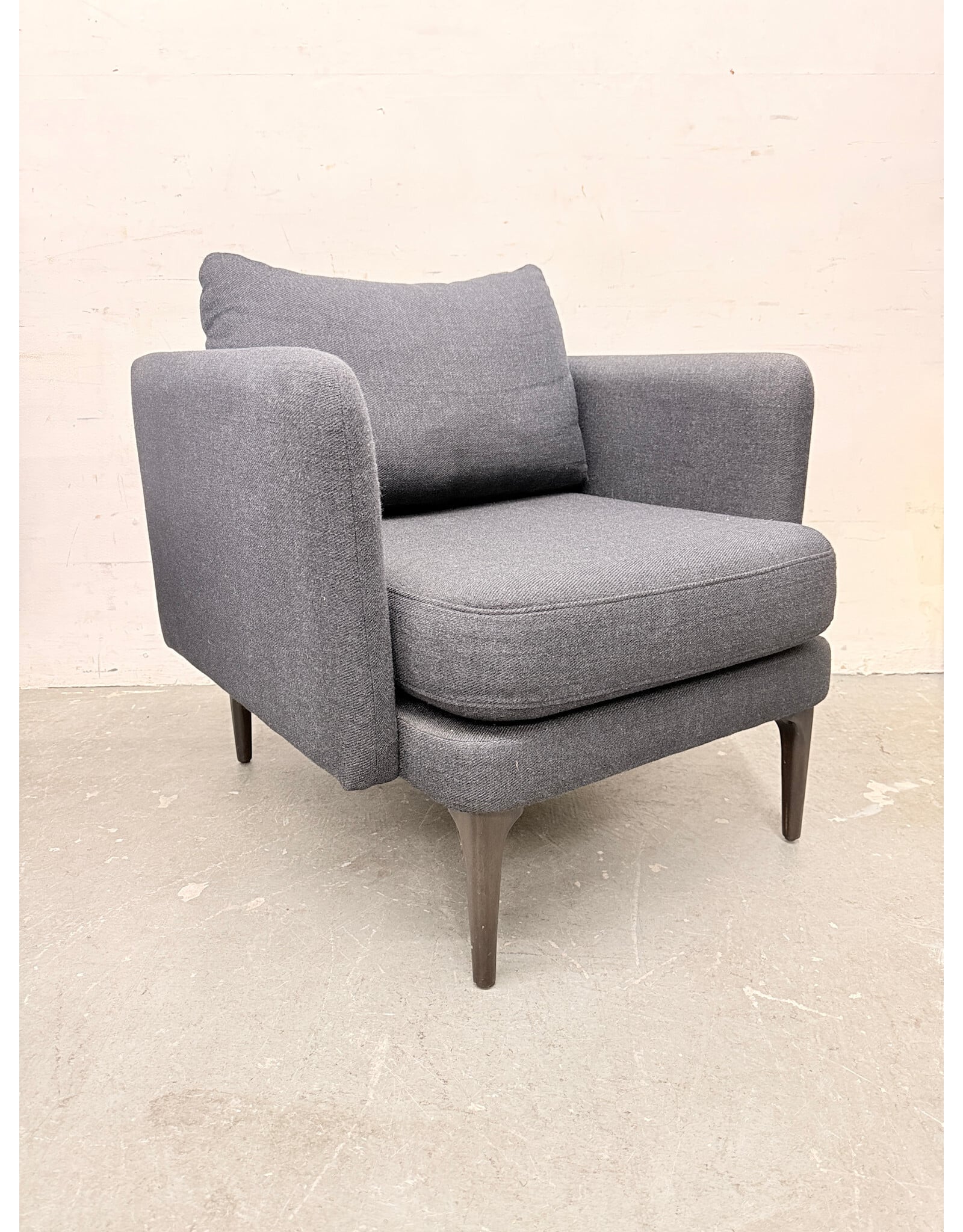 Auburn Modern Lounge Chair in Blue Twill by West Elm