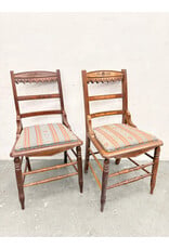 Victorian-Style Ladderback Side Chair with Carved Crest Rails
