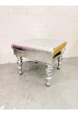 Cast-Aluminum Ottoman/Stool