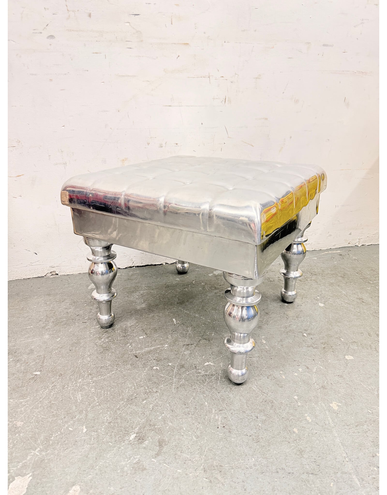 Cast-Aluminum Ottoman/Stool