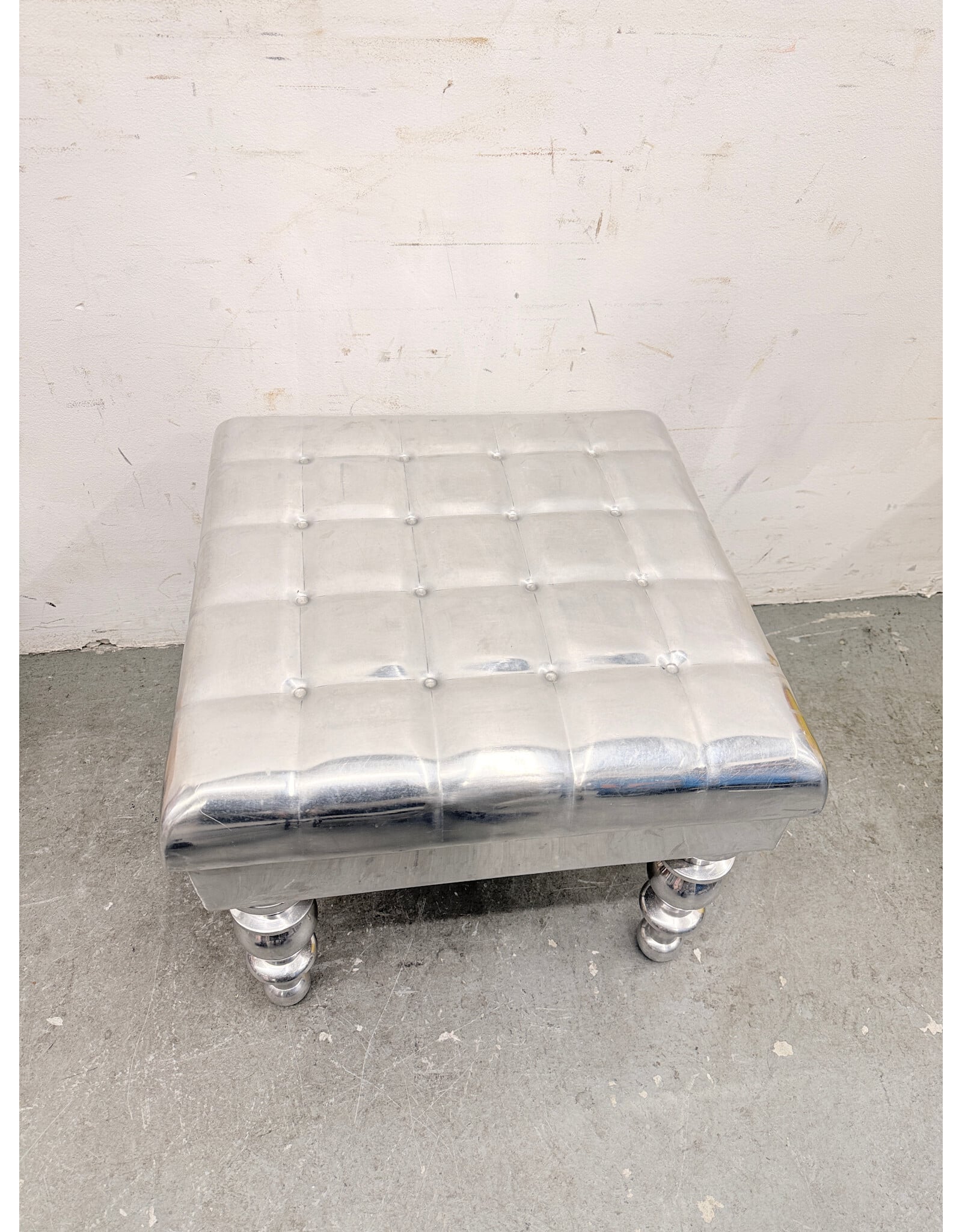 Cast-Aluminum Ottoman/Stool